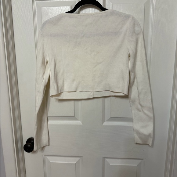 Brandy Melville John Galt‎ Athelia Cropped ribbed Cardigan white - Picture 5 of 6